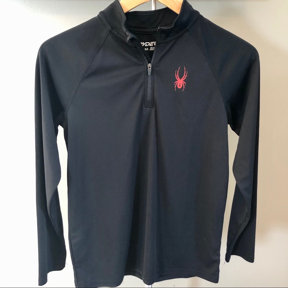 Spyder Quarter-Zip Black Long Sleeve Shirt Youth L